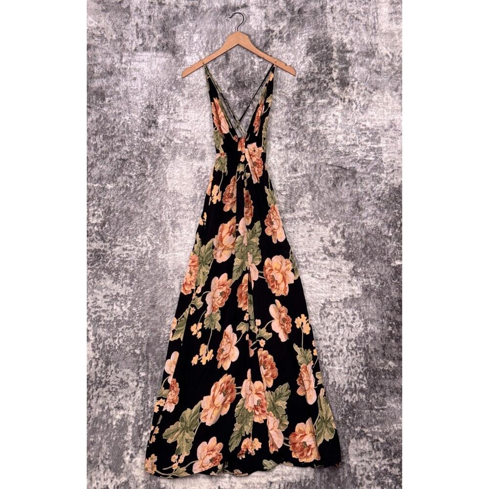 Reformation Black Floral Maxi Dress